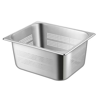 China New Stainless Steel GN Perforated Pan Share Plate Food Container Wholesale Perforated Restaurant Commercial Kitchen Buffet Hotel Factory Style for sale