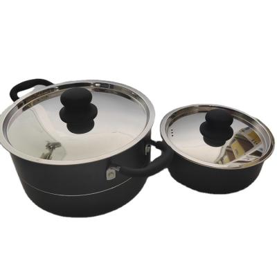 China Best Viable Selling Multi Used Hotel Home Pot Restaurant Pressure Cooker Aluminum Stick Non Cooking Soup Pot Set for sale