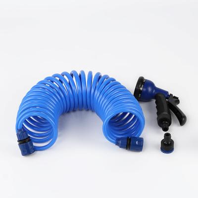 China Best Selling Polyurethane Curly Curly Eva Garden Recoil Hose 7.5m Clear Adjustable for sale