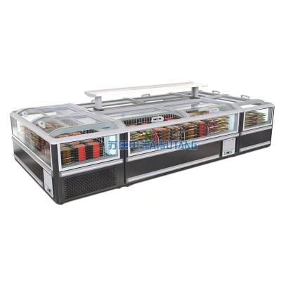 China Commercial Ice Cream Display Cabinet Island Combination 700L/600L/1000L/1150L Deep Chest Refrigerator Freezer for sale