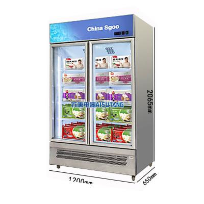 China Single-Temperature Commercial Freezer 2/3/4 Door Wall Ice Cream Showcase Glass Refrigerator and Freezer Equipments for sale