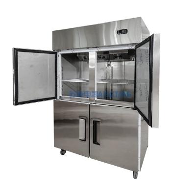 China Single-temperature 304 stainless steel solid 2/4/6 door meat under counter restaurant deep chest refrigerator for sale