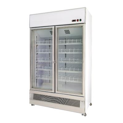 China Upright Single-temperature Glass Door Refrigerator Cold Beverage Showcase Drinks Slim Fridge 2/3/4 Fridge for sale