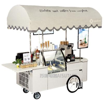 China Double-temperature Easybest Fashion Design Ice Cream Carts Showcase Gelato Freezer for sale