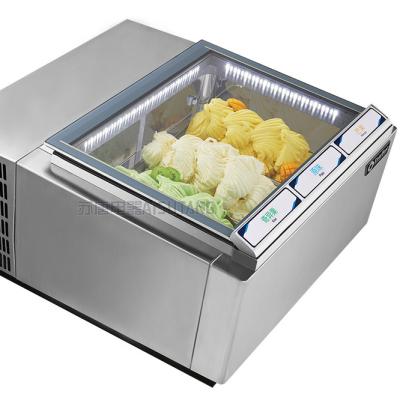 China Dual-temperature Easybest Counter Gelato Showcase Ice Cream Display Showcase Popsicle Freezer for sale