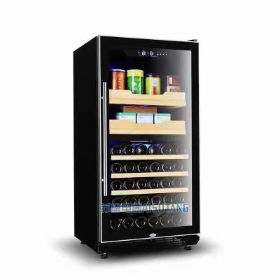 China Double-temperature Vertical Wine Fridge Slim Cooler Mini Red Wine Display Fridge for sale