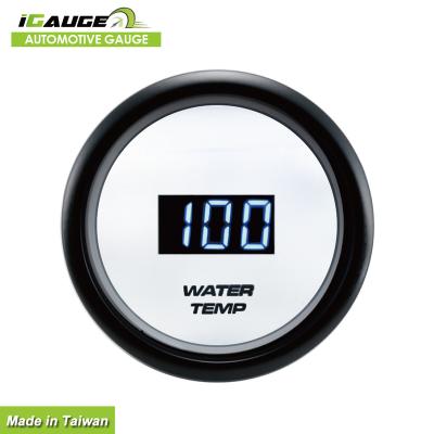 China Car 52mm White Face Blue LED Digital Water Temperature Gauge For Automobile Car Truck for sale