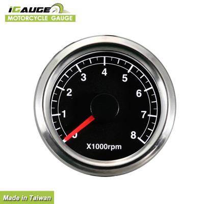 China Motorcycle 48mm Electric Black Face LED White Tachometer For Engine for sale