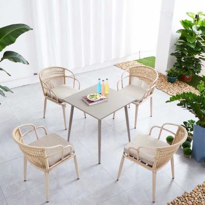 China Modern Italian Outdoor Furniture Metal Small Space Saving Outdoor Table And Chair for sale