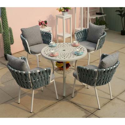 China Hot selling modern design outdoor furniture table and chair set outdoor dining chair with cushion for sale