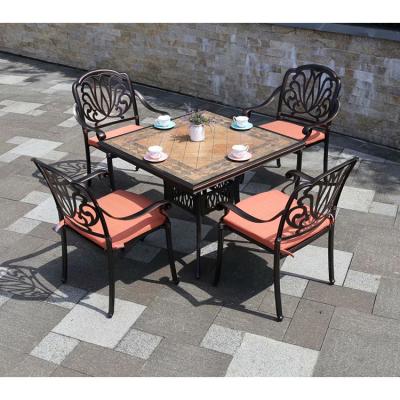 China New design modern cheap antique metal patio furniture outdoor table and aluminum chair for sale