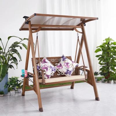 China Modern Outdoor Foshan Patio Garden Swing Chair Furniture Aluminum Swing Chair With Canopy for sale