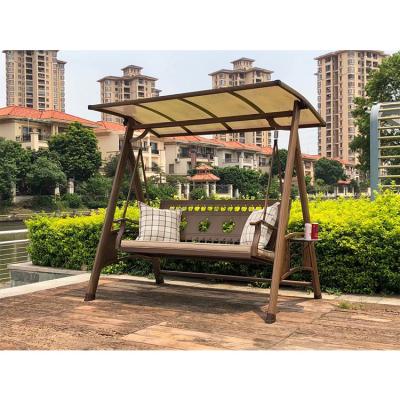 China Modern Outdoor Metal Garden Modern Adult Swing Hanging 3 Seats Swing Chair With Metal Stand for sale