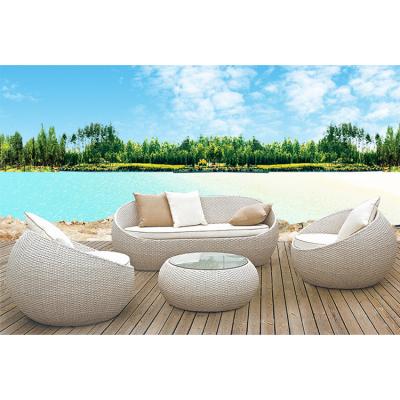 China Wholesale Outdoor Modern Round Outdoor Weather Furniture Round Garden Rattan Sectional Sofa Set Outdoor Furniture for sale