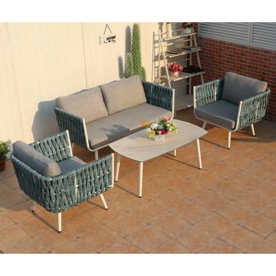 China Weather Outdoor Furniture Aluminum Garden Furniture Sofa Set Outdoor Patio Sofa Furniture Set With Cushions for sale