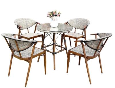 China Modern Table Cast Iron Rattan Tables And Garden Patio Leisure Furniture Chairs Or Outdoor Coffee Table for sale