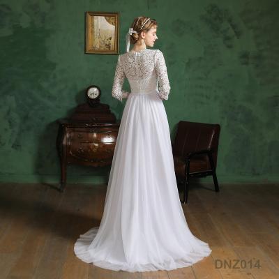 China Anti-Static Fashion Gaun Pengantin Lace Up Embroidered Low Back White Dress Export The Bride Dress Bondage Wedding for sale