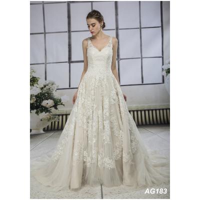 China Large anti-static sequin flower lace plus size many lace up color cheap wedding dress champagne price hot sale for sale