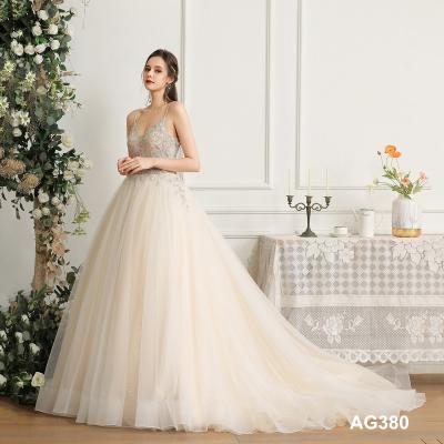 China Sleeveless Wedding Anti-static Women Long Dress Bridal Gown Plus Size Beaded Bridal Gowns Backless Wedding Dress for sale