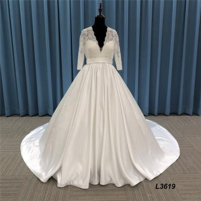 China Simple Soft Satin Anti-Static Sleeveless A Line Bridal Dress 2021 for sale