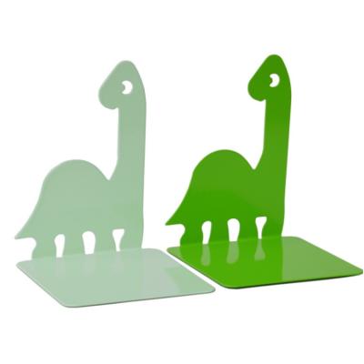 China Cute Book Storage Stationery Dinosaur Metal Bookends School Office Home Stationery Book Stopper Customized Shaped Book Storage Office Gifts for sale