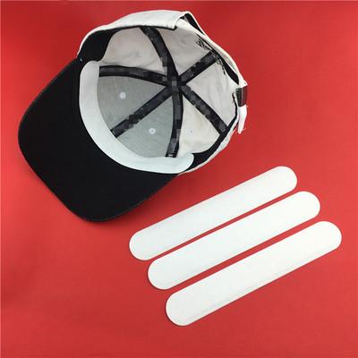 China Hot Selling E1490 Disposable Absorbent Pads Absorb Sweatband Disposable Sweatband Headband Self Adhesive Baseball Cap Hat Pad Stick for sale