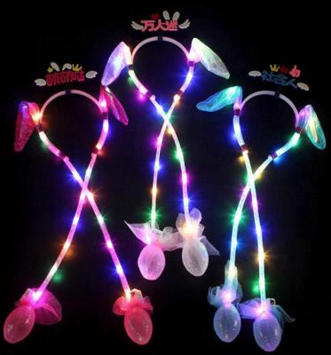 China G85 Party Children Kids Easter Hiarhoop LED Easter Birthday Valentine's Day Gifts Light Can Move Rabbit Ear Circle Hair Bands for sale