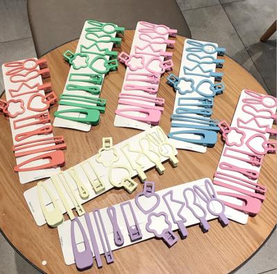 China AAA72 one set soft Dull Polish Duck Clip Cute Hairwear cuts accessories hair clip girls decoration geometry hairpin hair clips for sale