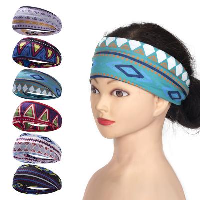 China DS023 Wide Bohemian Yoga Hair Knotted Headband Boho Accessories Headband Women Girls Wrap Sporty Elastic Head Band Hair for sale