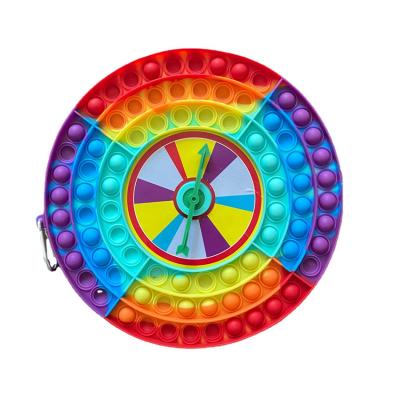 China Eco-frinedly G82 Tough Bubble Sensory Thrust Toy Turntable 25Cm Big Size Target Rainbow Silicone Turntables for sale