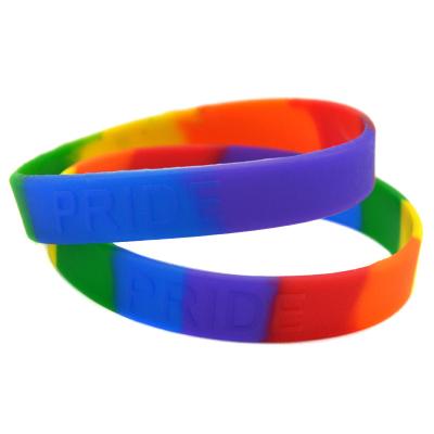 China E521 Vintage Fashion Women Fit Gay Pride Friendship Bracelet Hand Strap Silicone Wristband Bracelets Bangles Sportsband Couple for sale