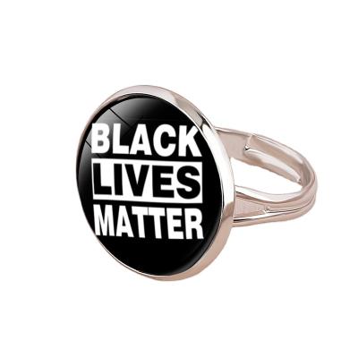 China Q1334 BLACK LIVES Casual/Sporting MATTERS Black Protest Ring I Can't Breathe Ring American Parade Tools Party Adjustable Open Rings for sale