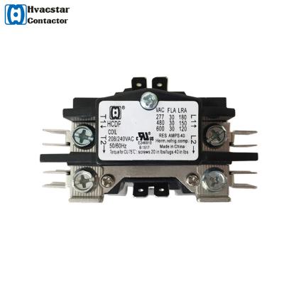 China Refrigeration 1 Pole 30 Fla 240V Contactor Single Phase Contactors With CE Approval for sale