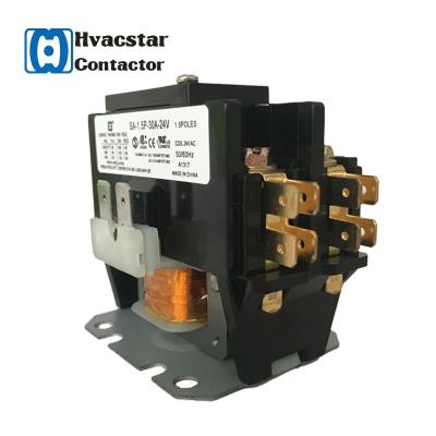 China Refrigeration CUL SA Approved AC 1.5P Contactor 120V 30A Air Conditioner Single Phase DP Contactor for sale