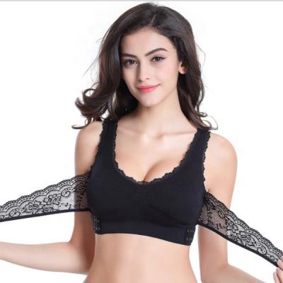 China One Piece Seamless Lift Bra With Front Cross Side Wirefree Comfy Lift Support Bra With Adjustbale Strap for sale