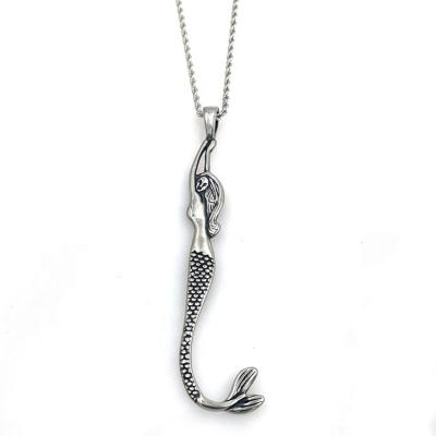 China Wholesale Lead Free Nickel Free Mermaid Ladies Lucky Charm Pendant Stainless Steel Low Price Jewelry for sale