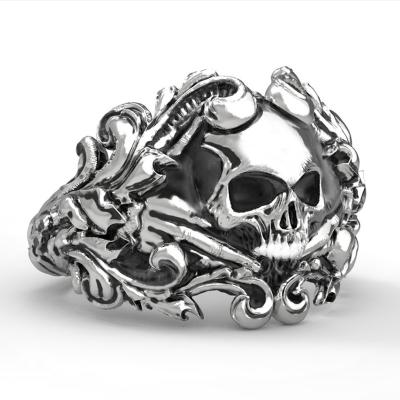 China Classic Masonic Lead Free Nickel Free Stainless Steel AG Skull Rings Hiphop Men's Biker Punk-Men's Ring for sale