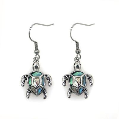 China Unique New Design Stainless Steel Abalone Turtle Lead Free Nickel Free Stud Earrings for sale