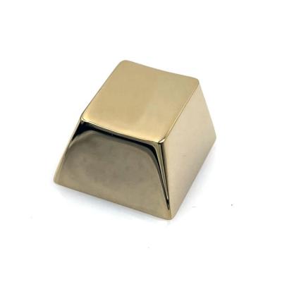 China Computer Keyboard OEM Customized CNC Mechanical Keyboard 18K Gold PVD Plated Key Cap Metal Solid Stainless Steel Gaming Key Top for sale