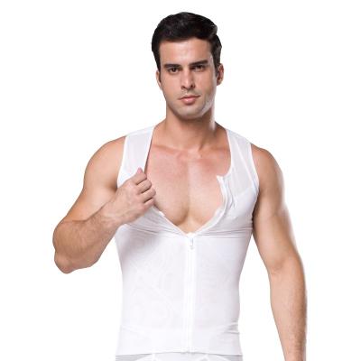 China ZEROBODYS W088WH Men's Breathable Body Shaper Mesh Zipper Shirts Hooks Shapewear for sale