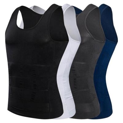 China ZEROBODYS Breathable W006 Stitched Classic 70D Firming Panels Mens Slim Waist Trainer Body Shaper Vest for sale