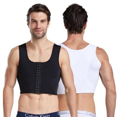 China ZEROBODYS Breathable W013 260g Free Cut Back Support Middle 3 Rows And Eye Clasps Compression Chest Body Shaper For Men for sale