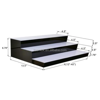 China Handmade Low Profile 3Tier LED Display Shelves |Acrylic 3 Tier Bar LED Liquor Bottle Display Stand 12