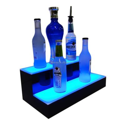 China Bottle 2 Tier LED Bar Shelves Liquor Bottle Displays 16