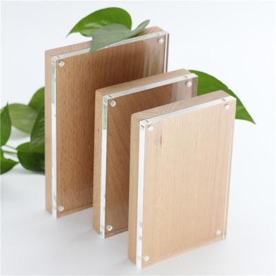 China Classic Acrylic Wood Block Photo Frame 4x6