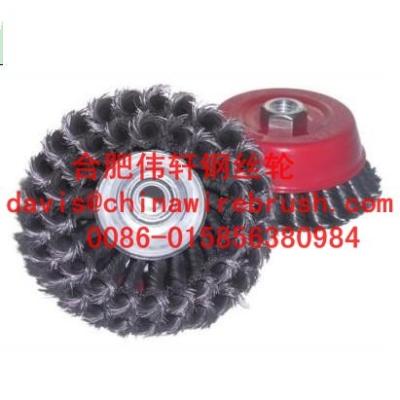 China Knotted Wire Cup Brush, Double Row for sale