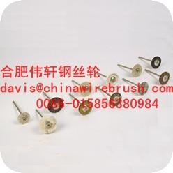 China Mini Wire Brush, Wheel Brush with shaft for sale