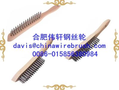 China 2+3+4 Row Metal Wire Brush Set In Wooden Handle for sale