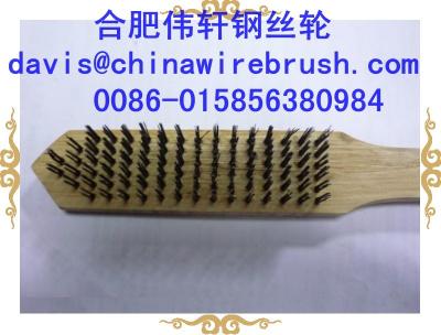 China 6 Row (6*16) Metal Wire Wooden Handle Brush for sale