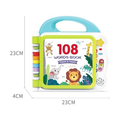 China DIY Science Educational Toys Baby First 100 Words Book 2-in-1 Electronic Touch Laptop Study Friends 108 Words Book Jumping Frog Laptop For Kids for sale